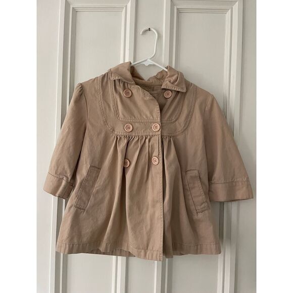 Buffalo by David Brenton tan/ camel color 3/4 length sleeve cotton button down p - Picture 4 of 5